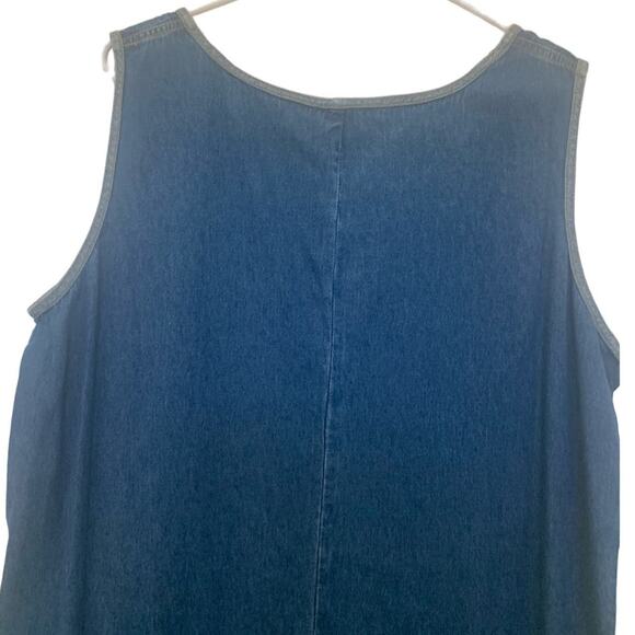 PNINA Denim Y2K Artsy Boho  Maxi Dress 2X Blue Pullover Jumper Sleeveless Womens - Picture 5 of 8